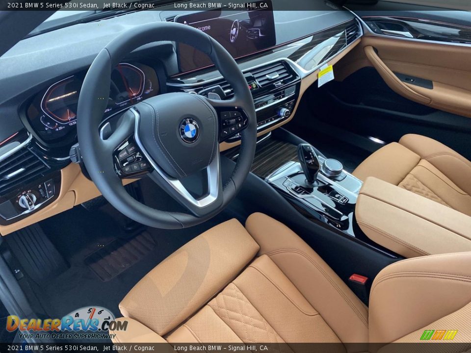 2021 BMW 5 Series 530i Sedan Jet Black / Cognac Photo #15