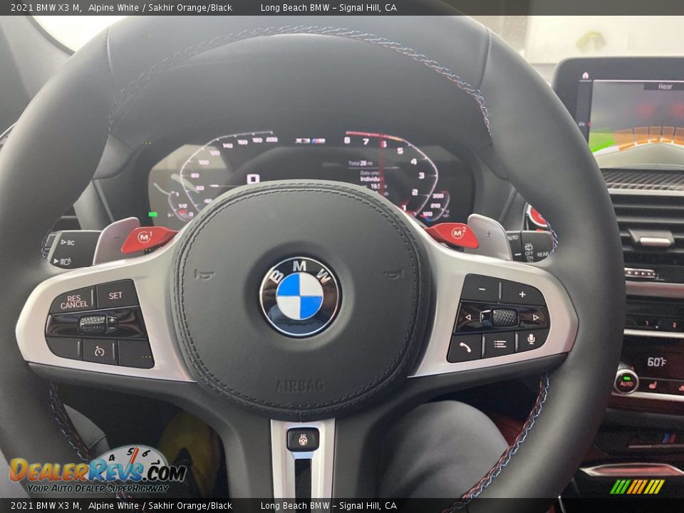 2021 BMW X3 M Alpine White / Sakhir Orange/Black Photo #32