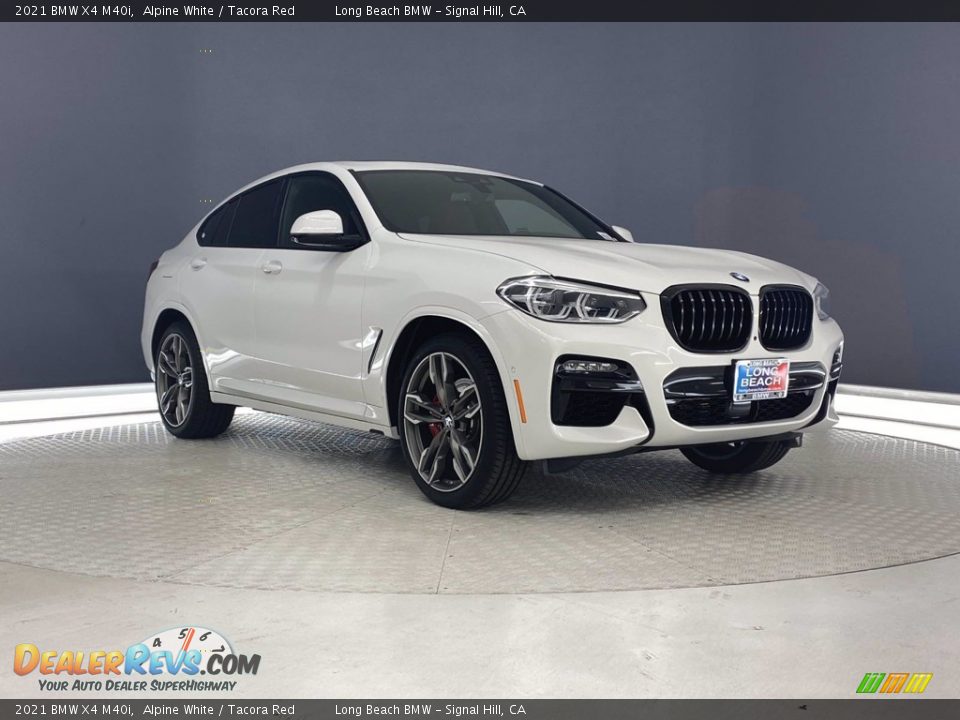 2021 BMW X4 M40i Alpine White / Tacora Red Photo #1