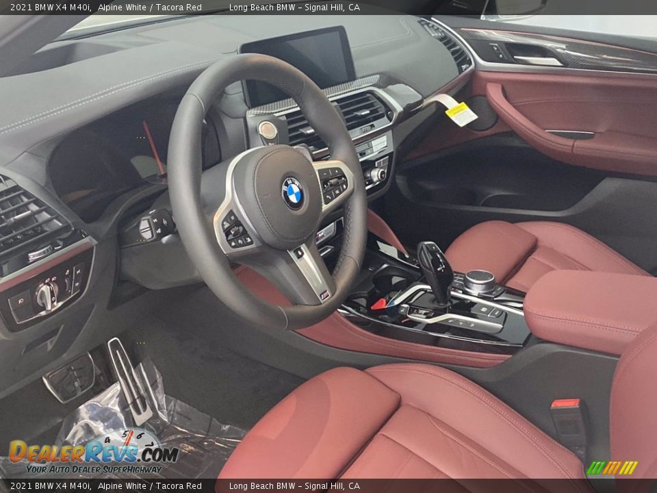 2021 BMW X4 M40i Alpine White / Tacora Red Photo #16