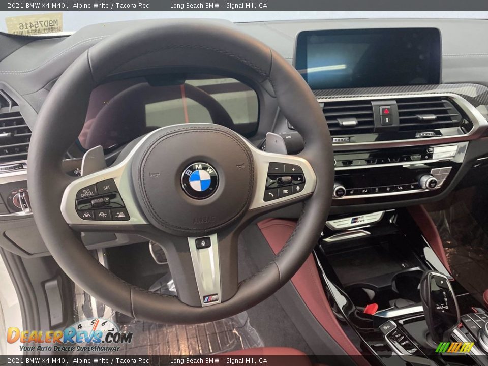 2021 BMW X4 M40i Alpine White / Tacora Red Photo #17