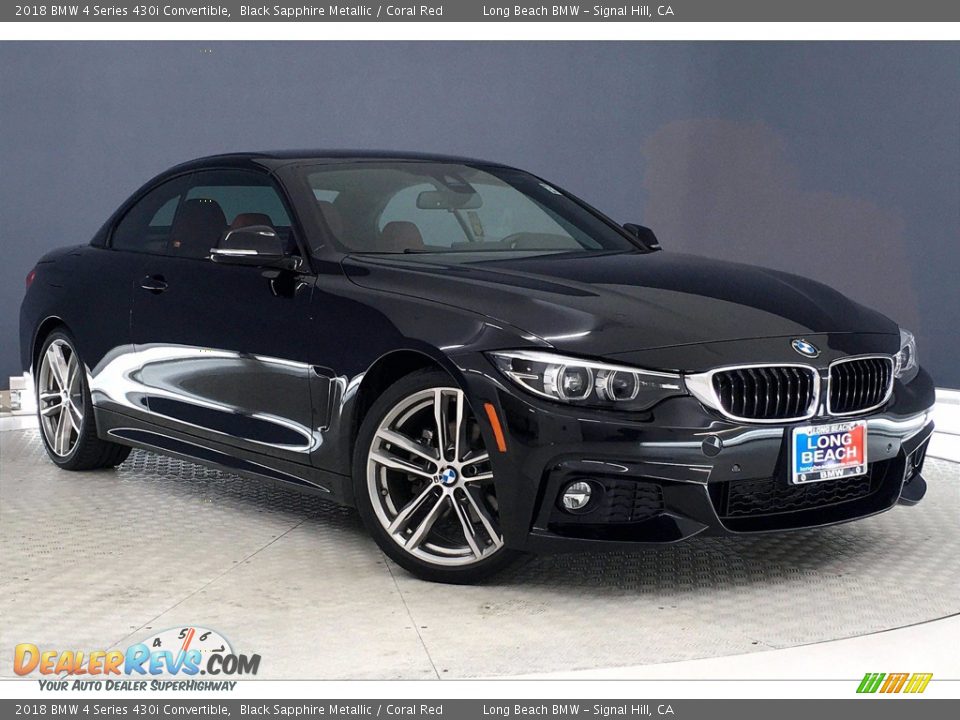 2018 BMW 4 Series 430i Convertible Black Sapphire Metallic / Coral Red Photo #35