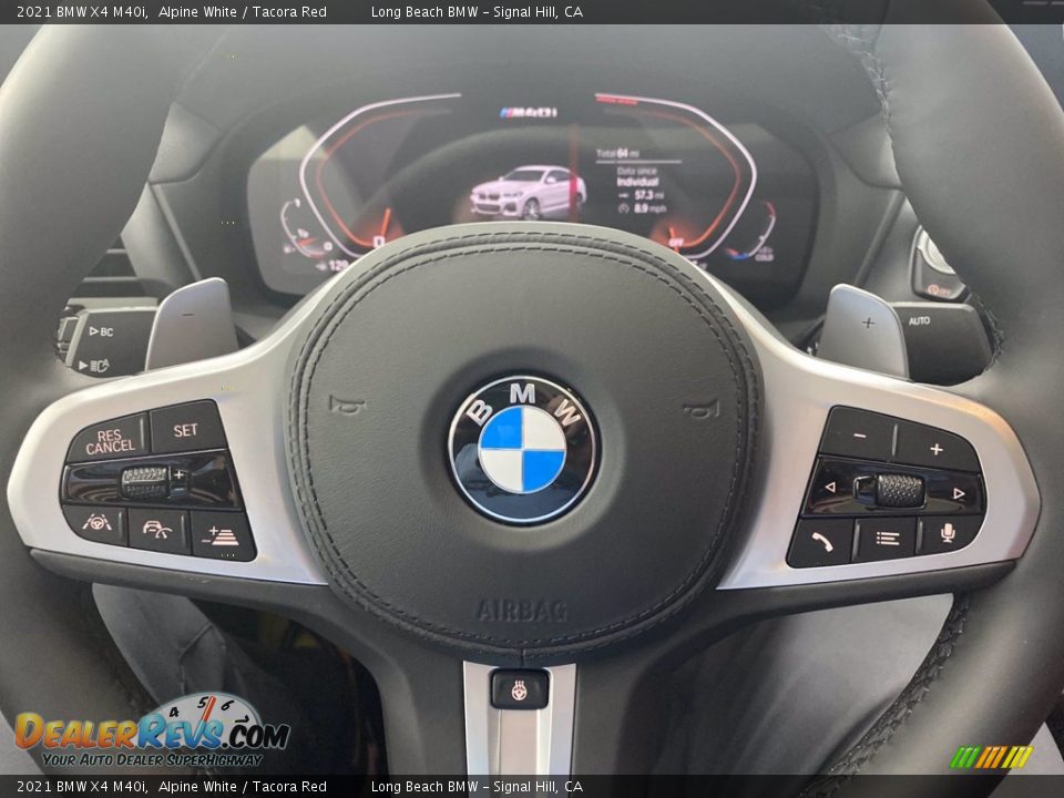2021 BMW X4 M40i Alpine White / Tacora Red Photo #28