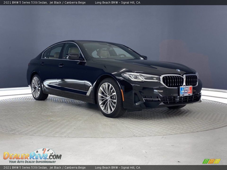 2021 BMW 5 Series 530i Sedan Jet Black / Canberra Beige Photo #1