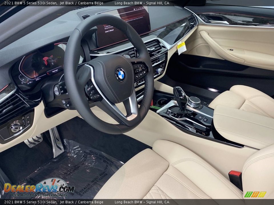 2021 BMW 5 Series 530i Sedan Jet Black / Canberra Beige Photo #3