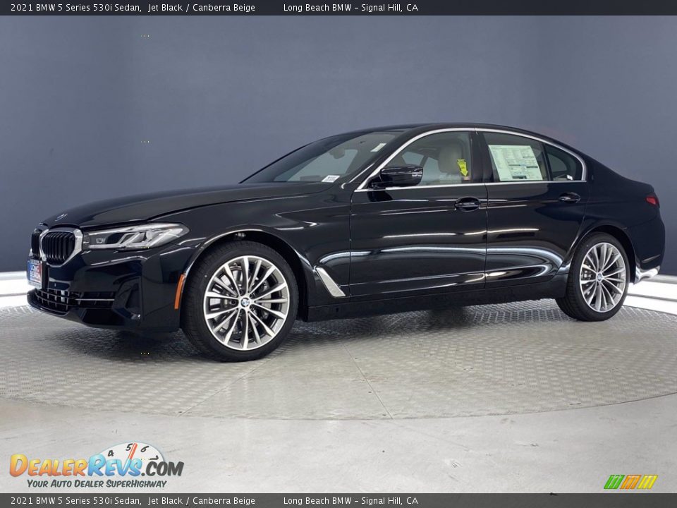 2021 BMW 5 Series 530i Sedan Jet Black / Canberra Beige Photo #6