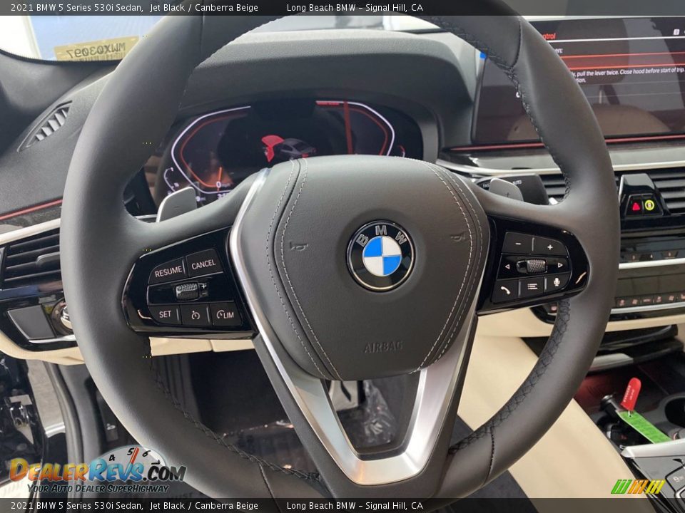 2021 BMW 5 Series 530i Sedan Jet Black / Canberra Beige Photo #26