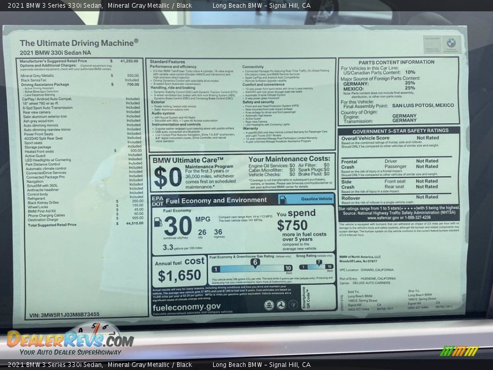 2021 BMW 3 Series 330i Sedan Mineral Gray Metallic / Black Photo #15