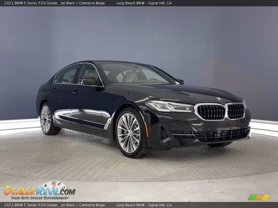 2021 BMW 5 Series 530i Sedan Jet Black / Canberra Beige Photo #1