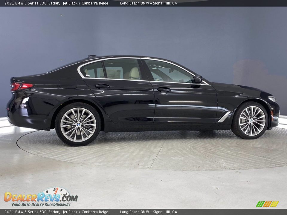 2021 BMW 5 Series 530i Sedan Jet Black / Canberra Beige Photo #6