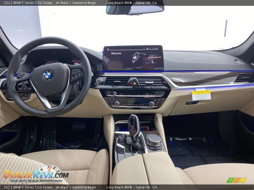 2021 BMW 5 Series 530i Sedan Jet Black / Canberra Beige Photo #20