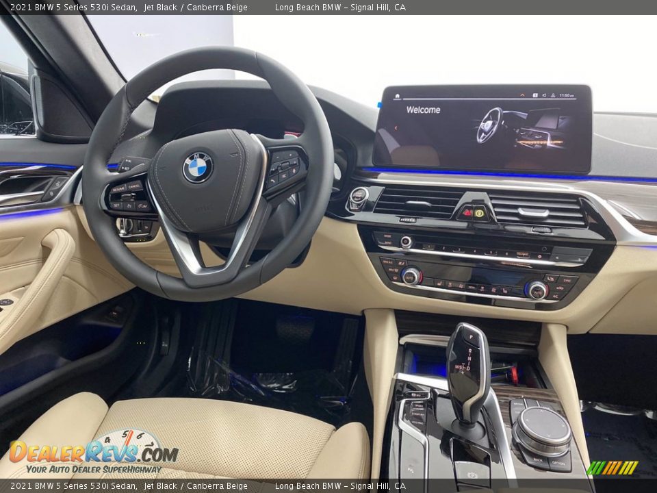 2021 BMW 5 Series 530i Sedan Jet Black / Canberra Beige Photo #21