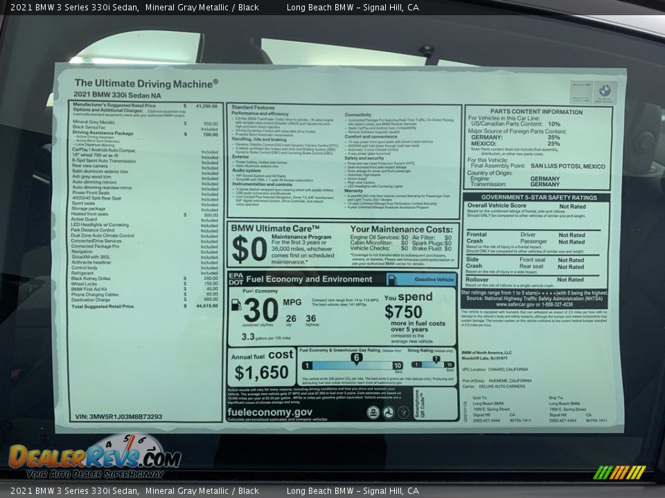 2021 BMW 3 Series 330i Sedan Mineral Gray Metallic / Black Photo #2