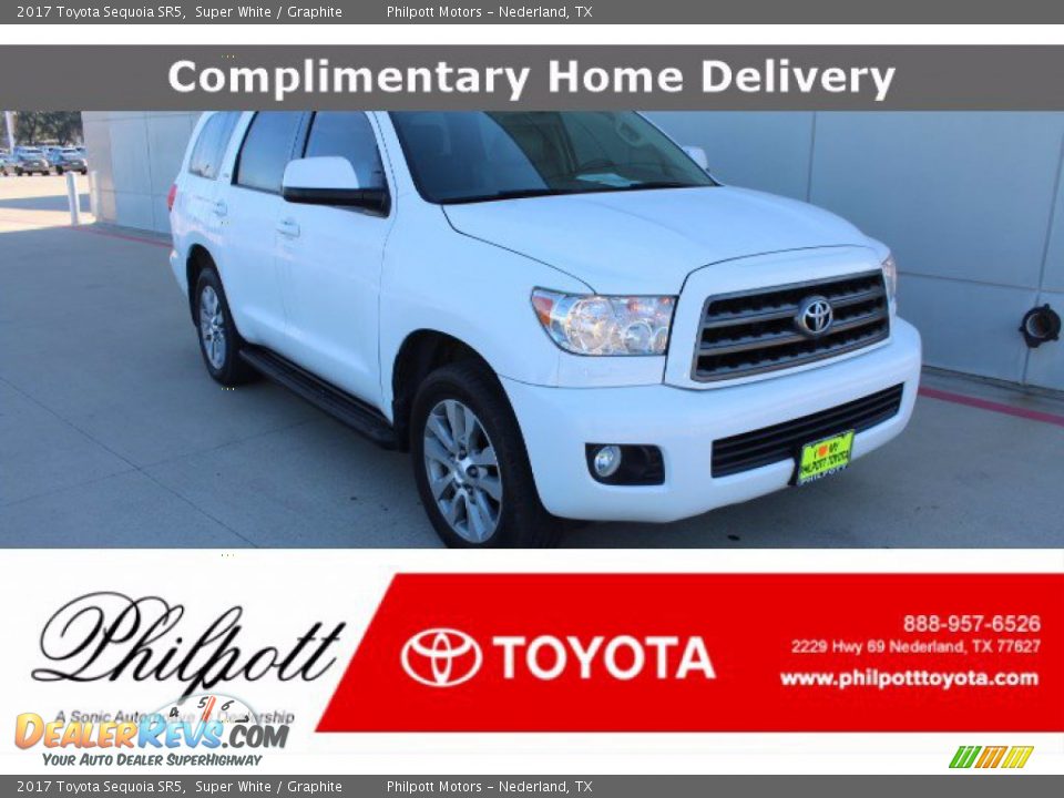 2017 Toyota Sequoia SR5 Super White / Graphite Photo #1