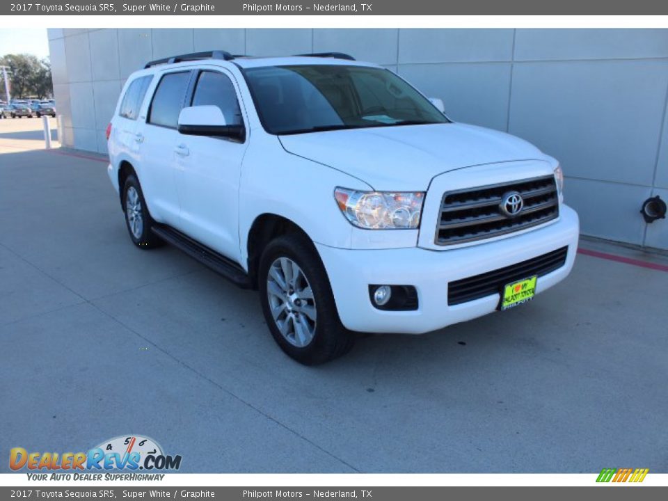 2017 Toyota Sequoia SR5 Super White / Graphite Photo #2