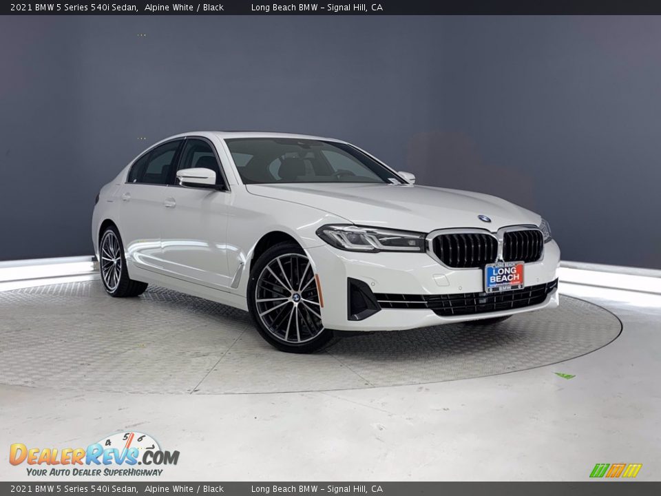 2021 BMW 5 Series 540i Sedan Alpine White / Black Photo #25