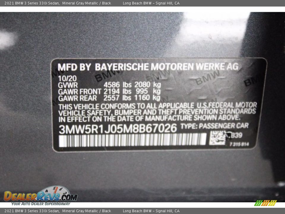 2021 BMW 3 Series 330i Sedan Mineral Gray Metallic / Black Photo #25