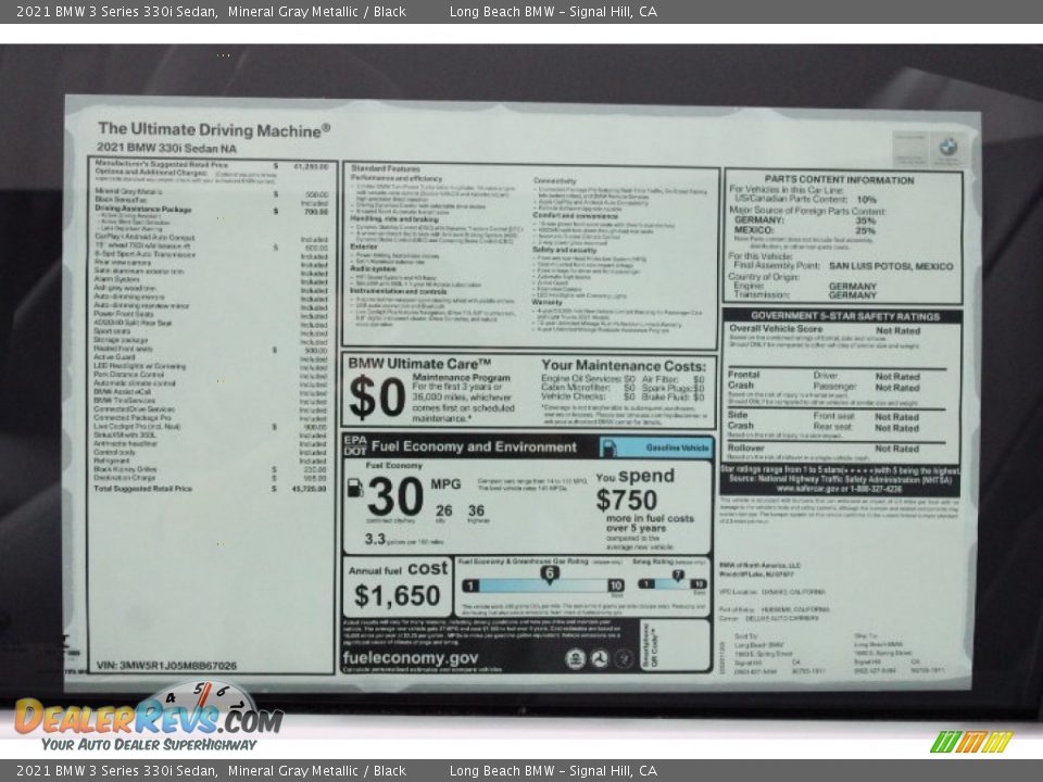 2021 BMW 3 Series 330i Sedan Mineral Gray Metallic / Black Photo #26