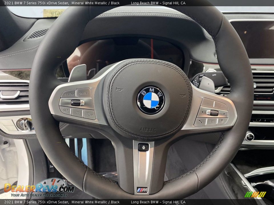2021 BMW 7 Series 750i xDrive Sedan Mineral White Metallic / Black Photo #17