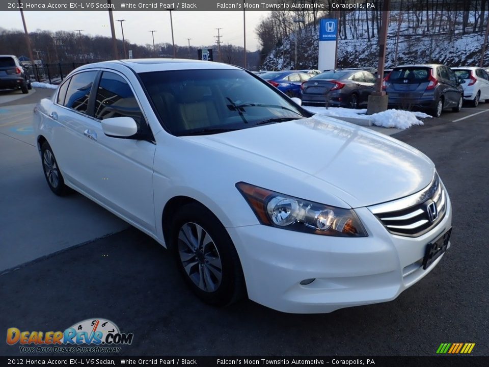 2012 Honda Accord EX-L V6 Sedan White Orchid Pearl / Black Photo #7