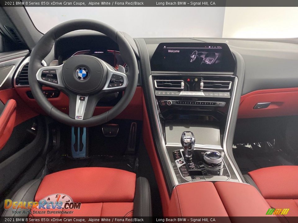 2021 BMW 8 Series 850i xDrive Gran Coupe Alpine White / Fiona Red/Black Photo #2