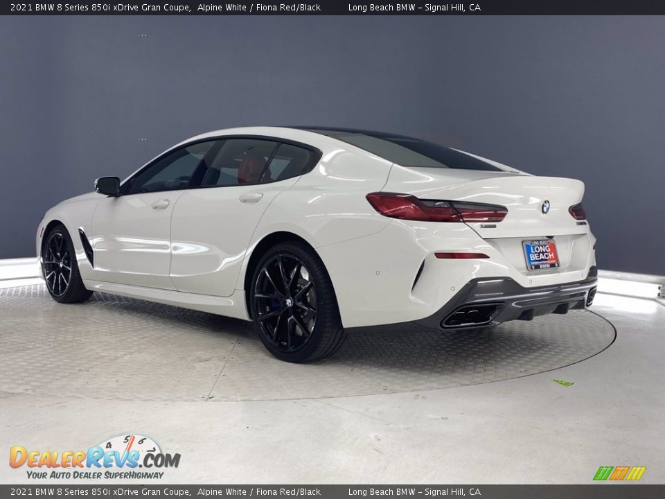 2021 BMW 8 Series 850i xDrive Gran Coupe Alpine White / Fiona Red/Black Photo #8