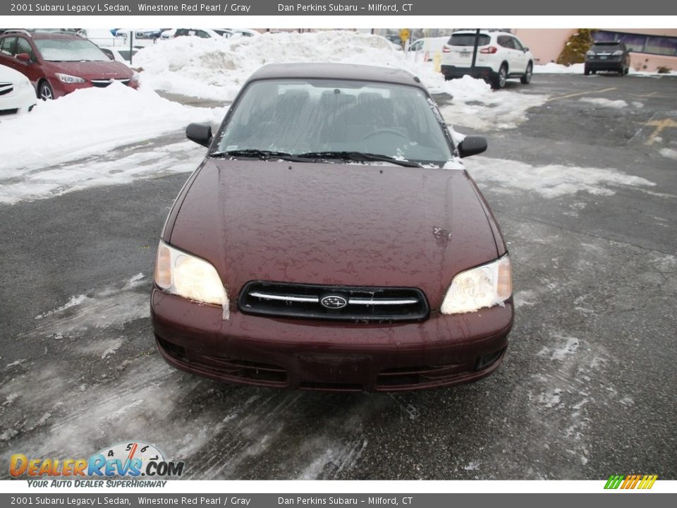 2001 Subaru Legacy L Sedan Winestone Red Pearl / Gray Photo #2