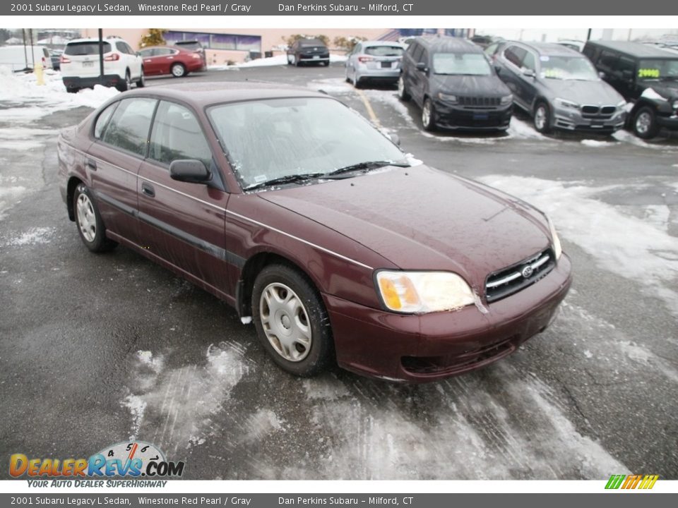 2001 Subaru Legacy L Sedan Winestone Red Pearl / Gray Photo #3
