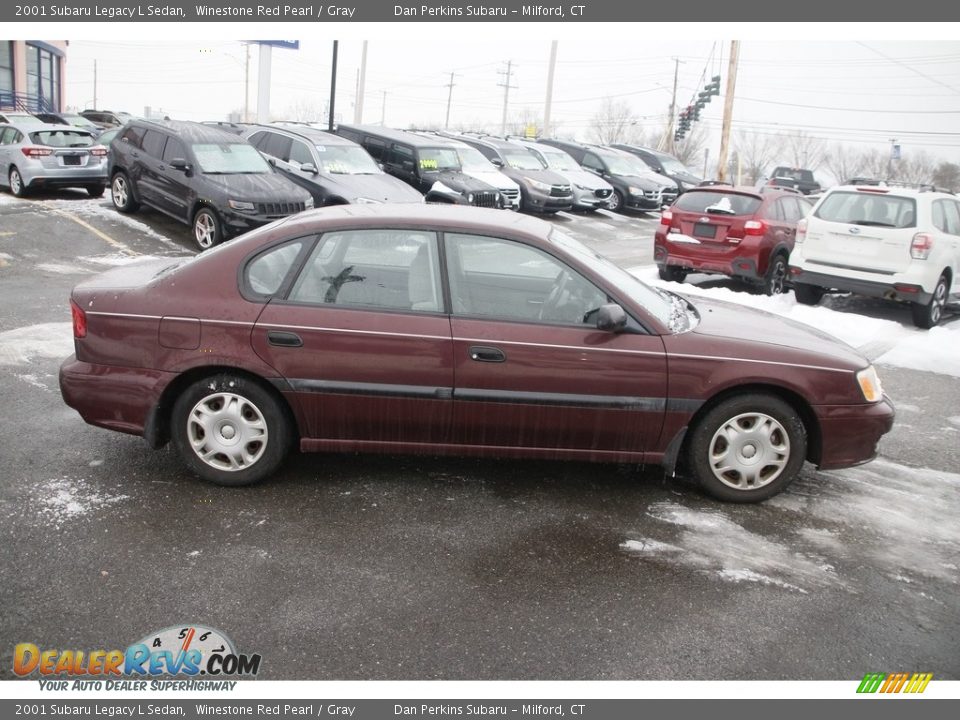 2001 Subaru Legacy L Sedan Winestone Red Pearl / Gray Photo #4