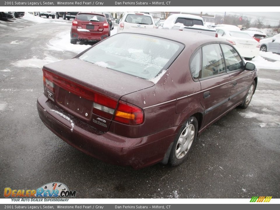 2001 Subaru Legacy L Sedan Winestone Red Pearl / Gray Photo #5