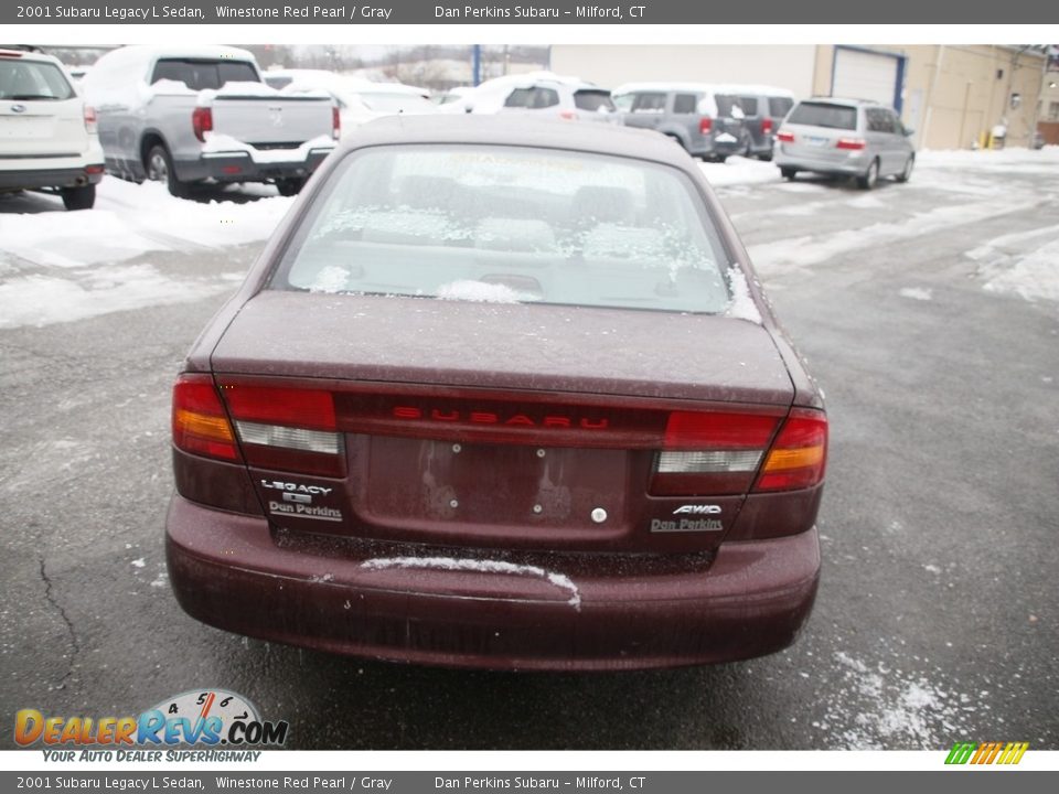 2001 Subaru Legacy L Sedan Winestone Red Pearl / Gray Photo #6