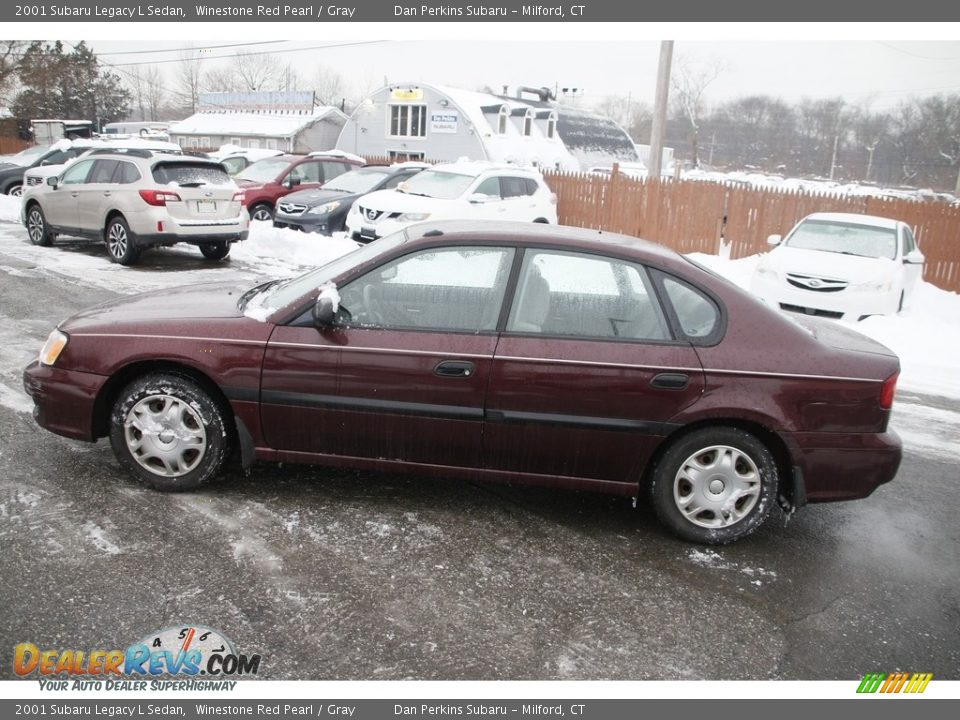 2001 Subaru Legacy L Sedan Winestone Red Pearl / Gray Photo #8