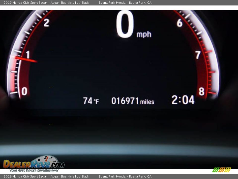 2019 Honda Civic Sport Sedan Agean Blue Metallic / Black Photo #6