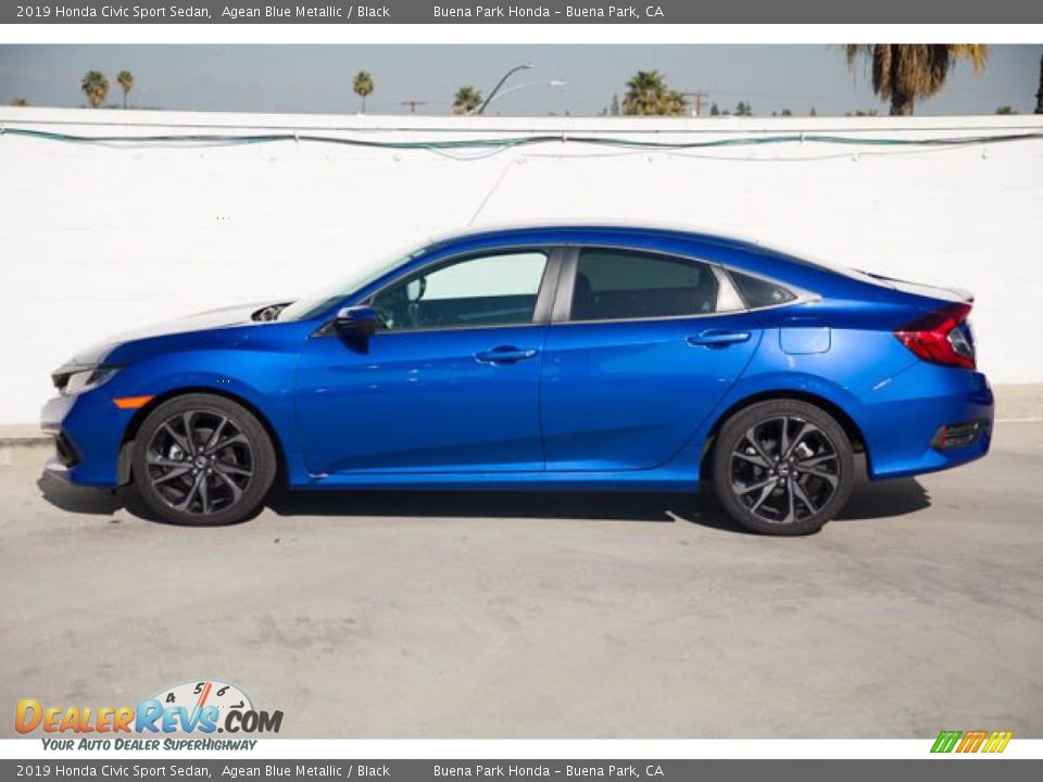 2019 Honda Civic Sport Sedan Agean Blue Metallic / Black Photo #8