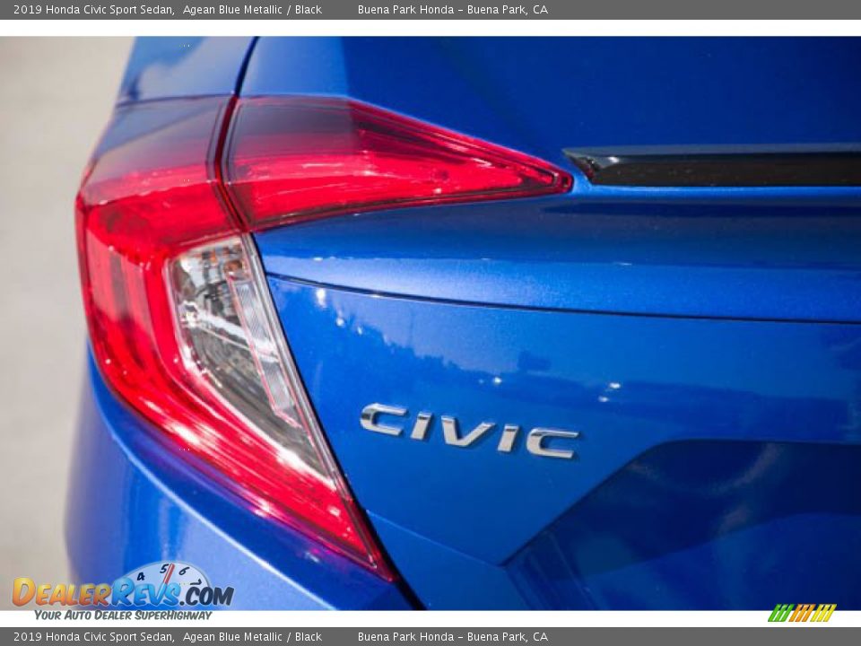 2019 Honda Civic Sport Sedan Agean Blue Metallic / Black Photo #10