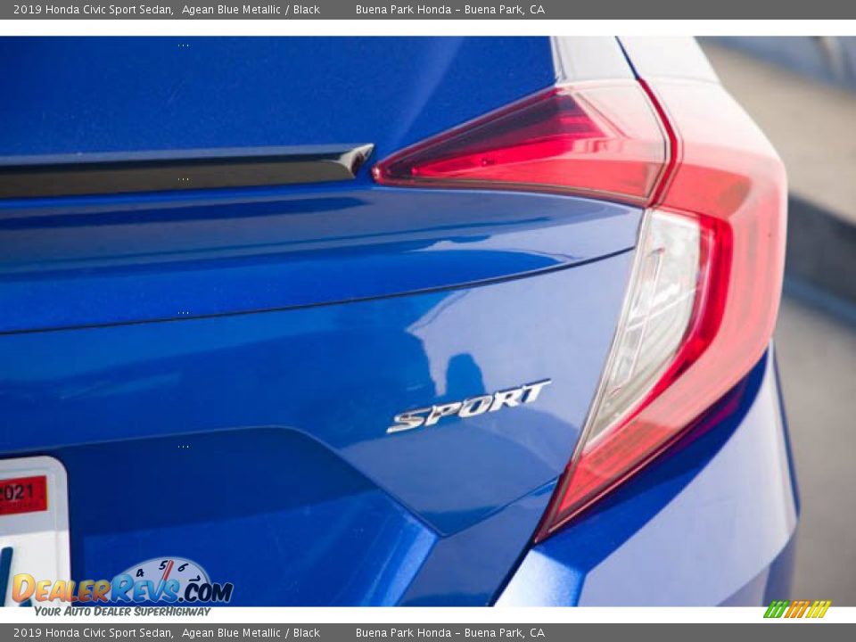 2019 Honda Civic Sport Sedan Agean Blue Metallic / Black Photo #11