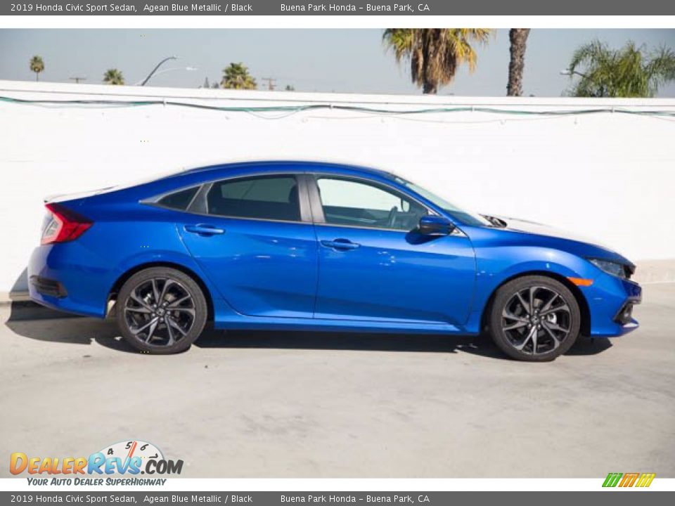 2019 Honda Civic Sport Sedan Agean Blue Metallic / Black Photo #12
