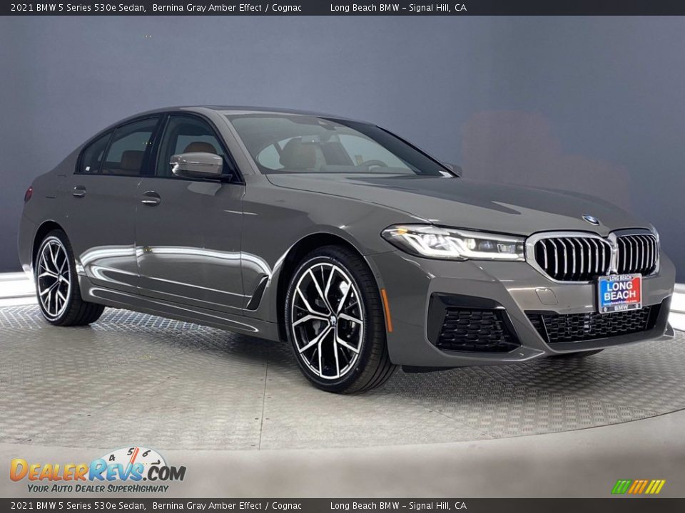 2021 BMW 5 Series 530e Sedan Bernina Gray Amber Effect / Cognac Photo #1