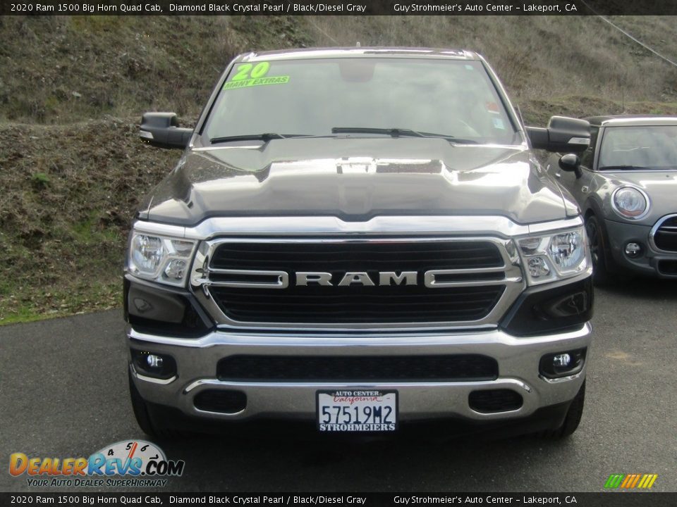 2020 Ram 1500 Big Horn Quad Cab Diamond Black Crystal Pearl / Black/Diesel Gray Photo #2
