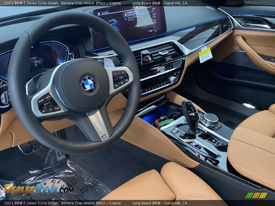 2021 BMW 5 Series 530e Sedan Bernina Gray Amber Effect / Cognac Photo #4
