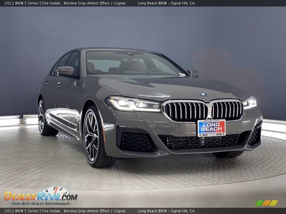 2021 BMW 5 Series 530e Sedan Bernina Gray Amber Effect / Cognac Photo #5