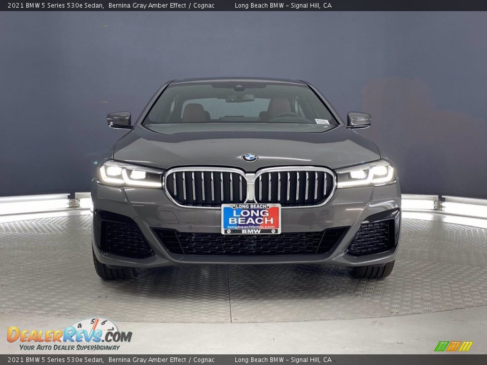 2021 BMW 5 Series 530e Sedan Bernina Gray Amber Effect / Cognac Photo #6