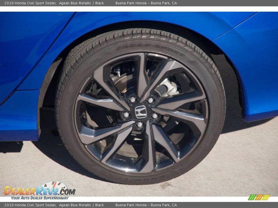 2019 Honda Civic Sport Sedan Agean Blue Metallic / Black Photo #35