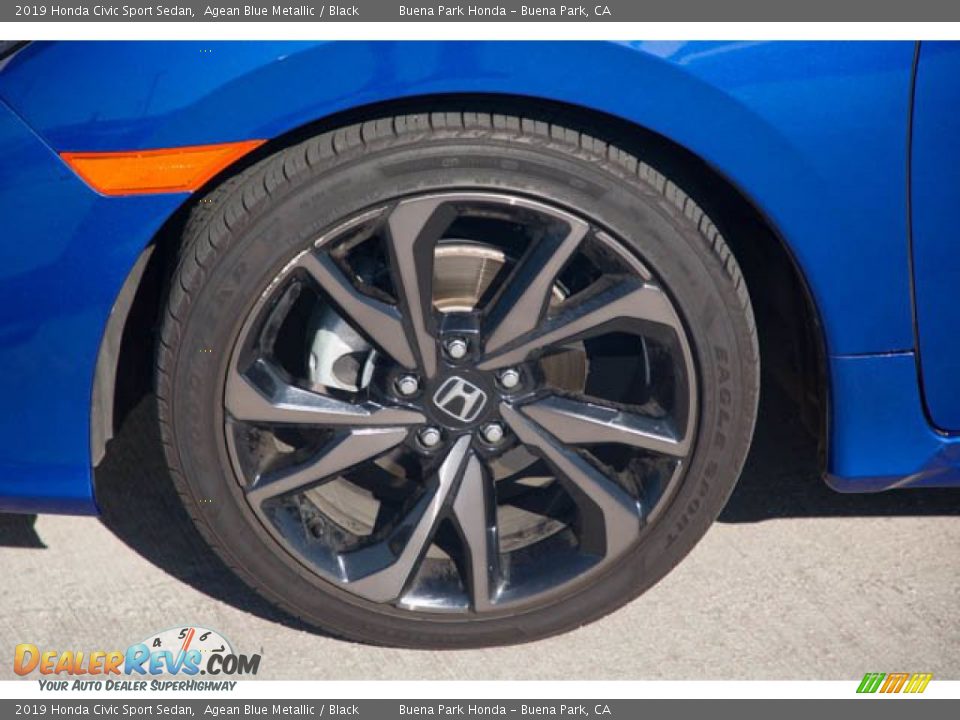 2019 Honda Civic Sport Sedan Agean Blue Metallic / Black Photo #36