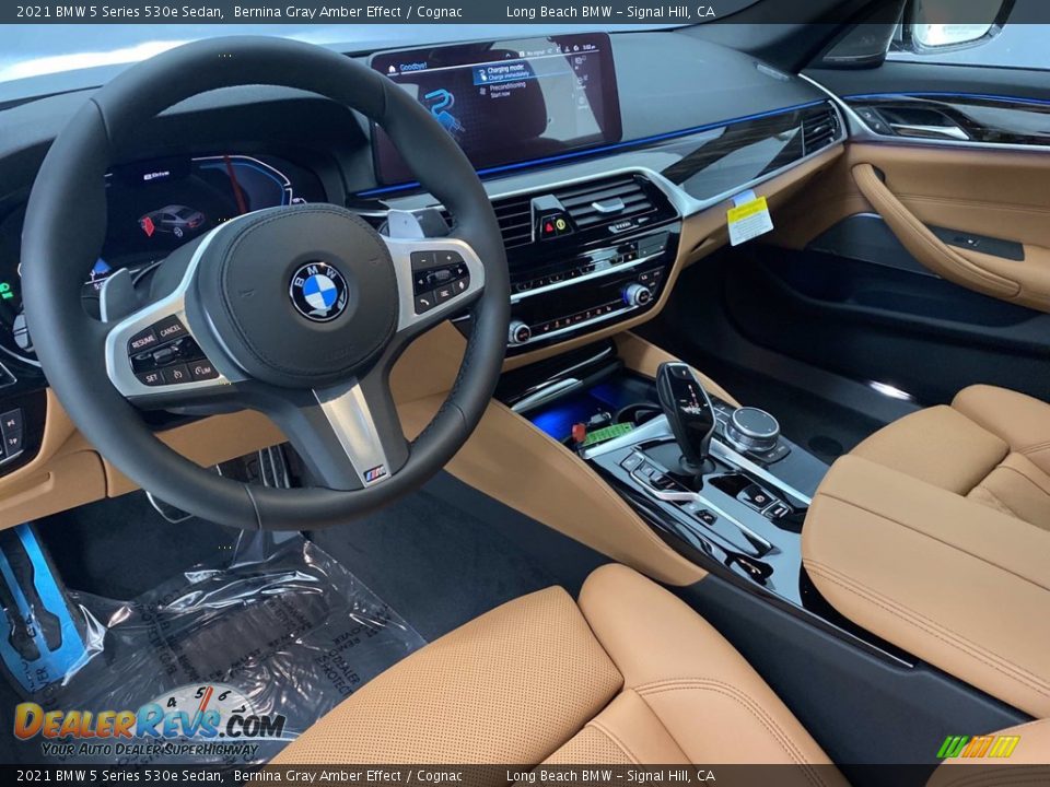 2021 BMW 5 Series 530e Sedan Bernina Gray Amber Effect / Cognac Photo #17