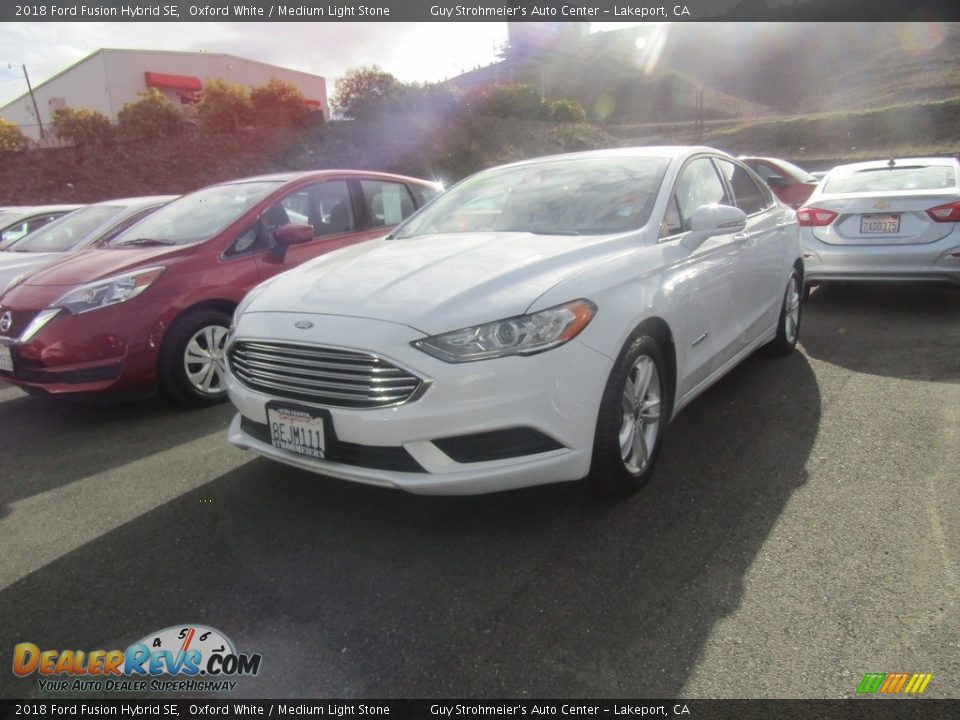 2018 Ford Fusion Hybrid SE Oxford White / Medium Light Stone Photo #3