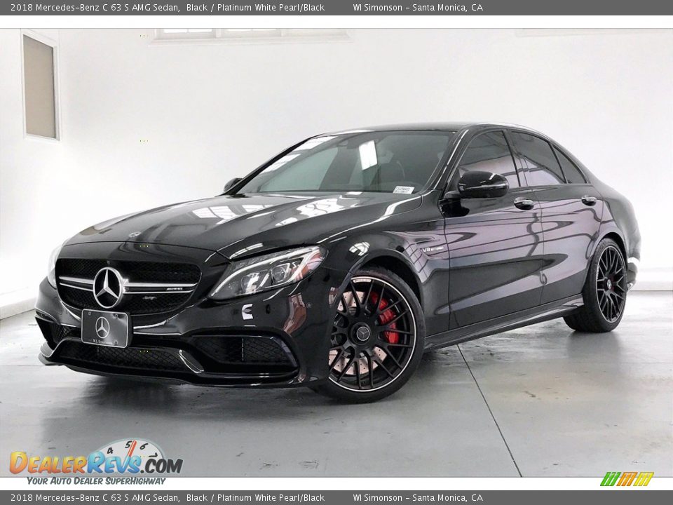 2018 Mercedes-Benz C 63 S AMG Sedan Black / Platinum White Pearl/Black Photo #12