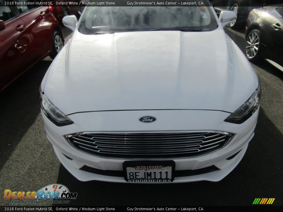 2018 Ford Fusion Hybrid SE Oxford White / Medium Light Stone Photo #5