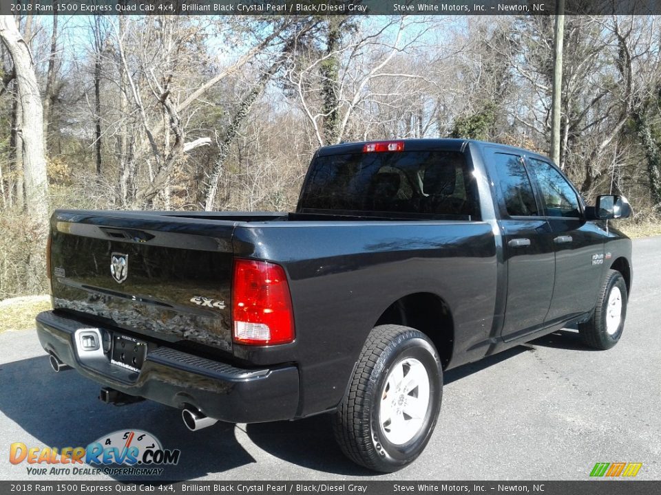 2018 Ram 1500 Express Quad Cab 4x4 Brilliant Black Crystal Pearl / Black/Diesel Gray Photo #6