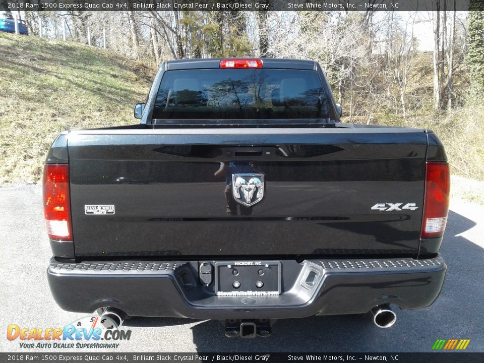 2018 Ram 1500 Express Quad Cab 4x4 Brilliant Black Crystal Pearl / Black/Diesel Gray Photo #7